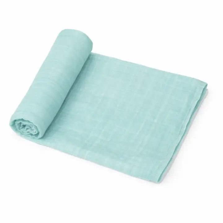 Organic Muslin Swaddle, Color: Airy Bkue, Size: O/S