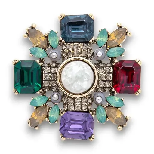 Multi Color CZ Brooch