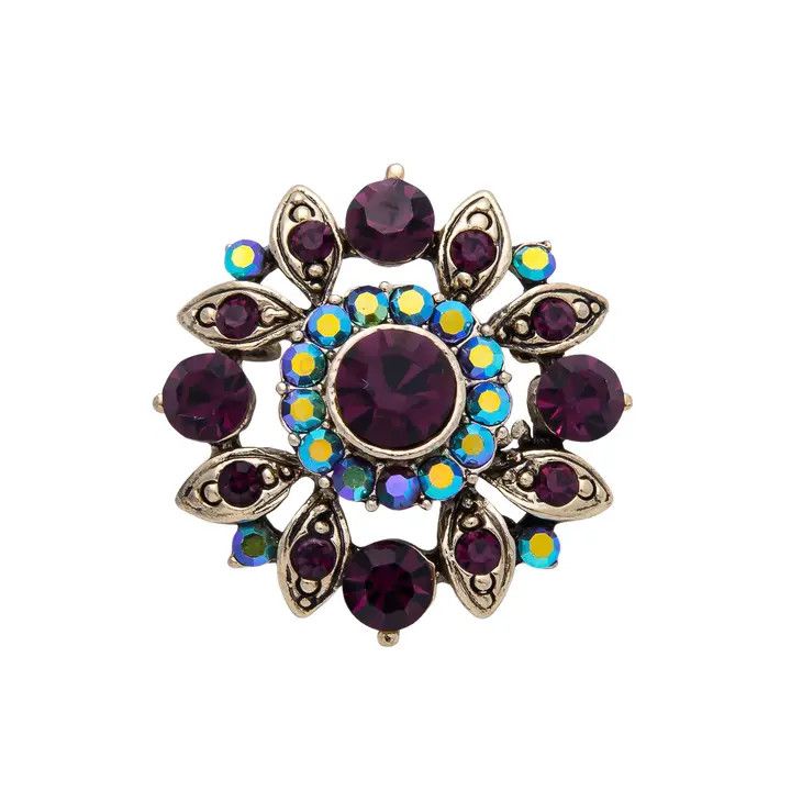 Multi Color Burst Brooch, Color: Gold, Size: O/S
