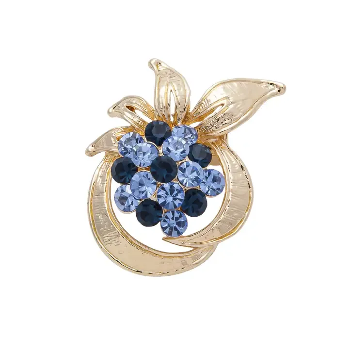 Leaf Rhinestone Brooch