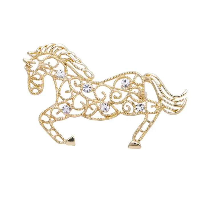 Horse CZ Brooch