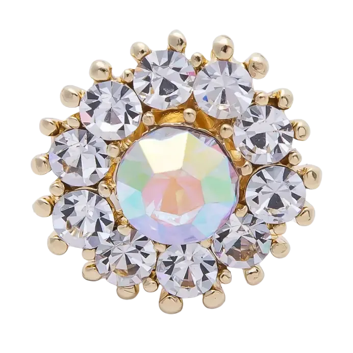 Rhinestone Round Brooch