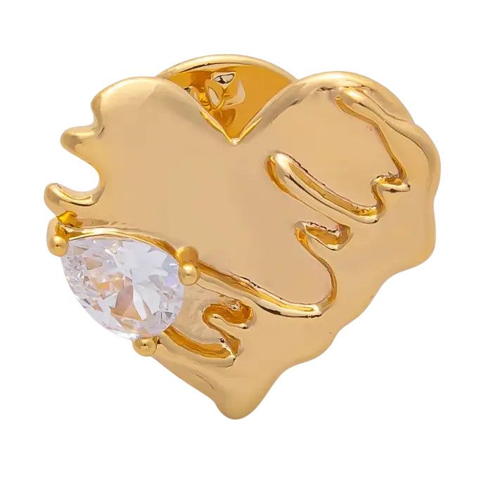 Molten Heart Brooch, Color: Gold, Size: O/S