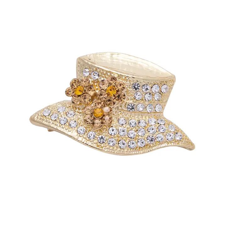 Diamond Hat Brooch, Color: Gold, Size: O/S