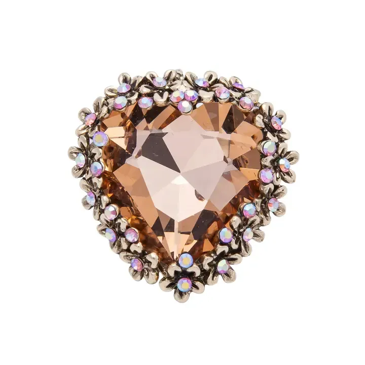 Jumbo Heart CZ Brooch