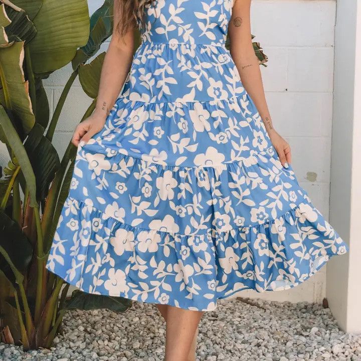 Flutter Shoulder Midi, Color: Sky Blue, Size: Small