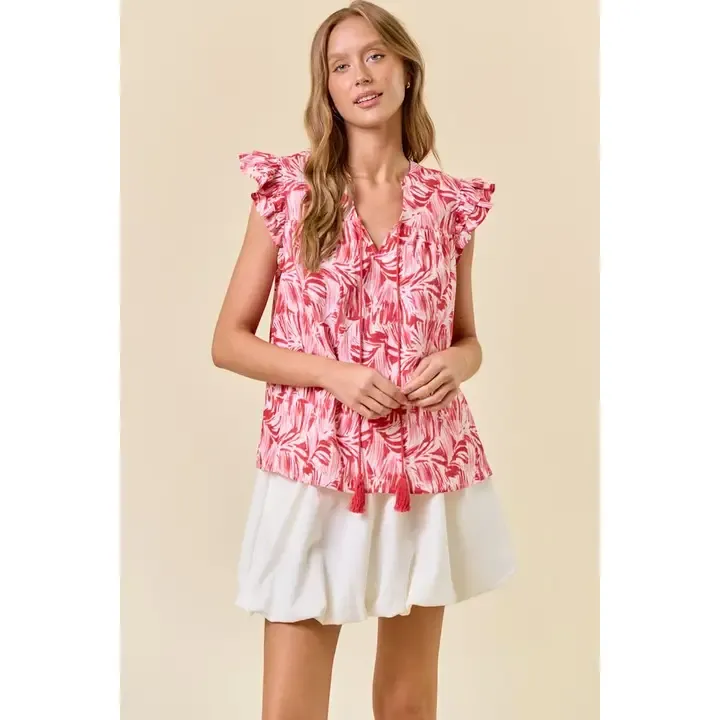Double Ruffied Cap Slv Top