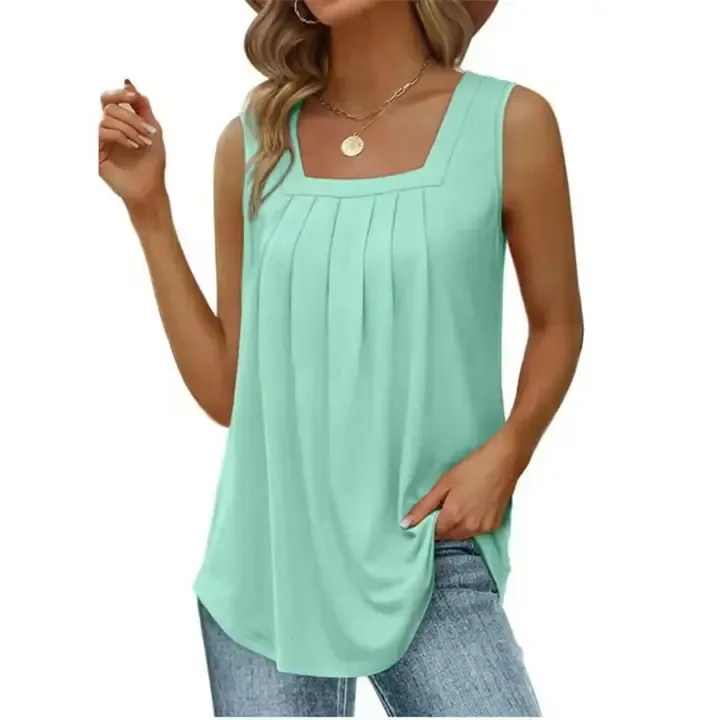 Pleated Neck Tank