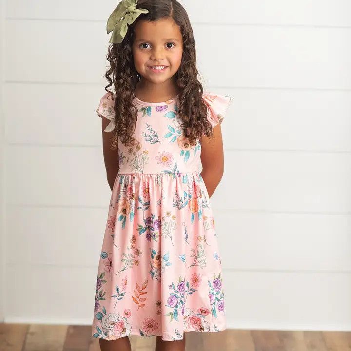 Spring Flutter Dress, Color: Blush, Size: 2T