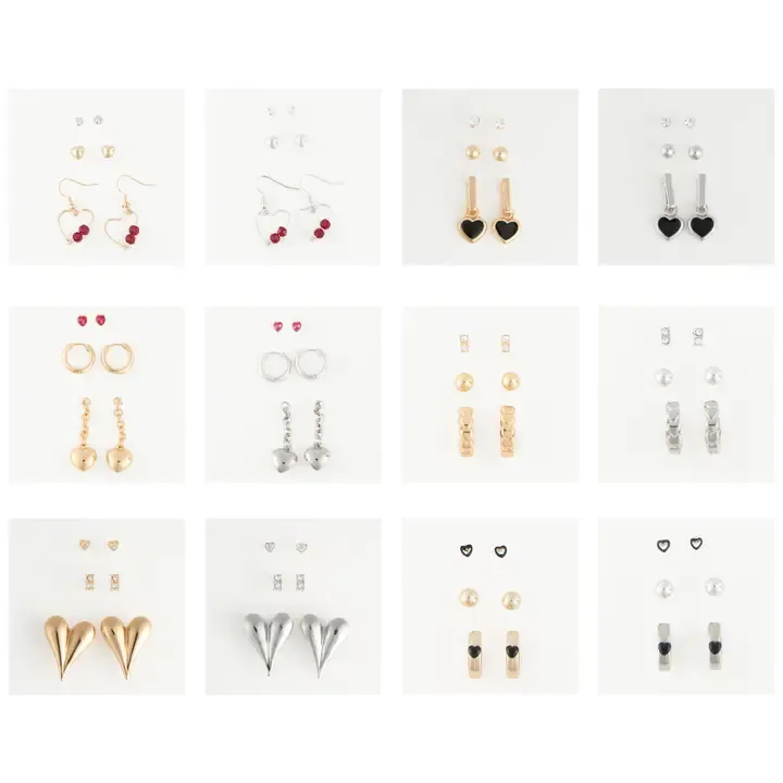 Trio Mina Heart Earrings