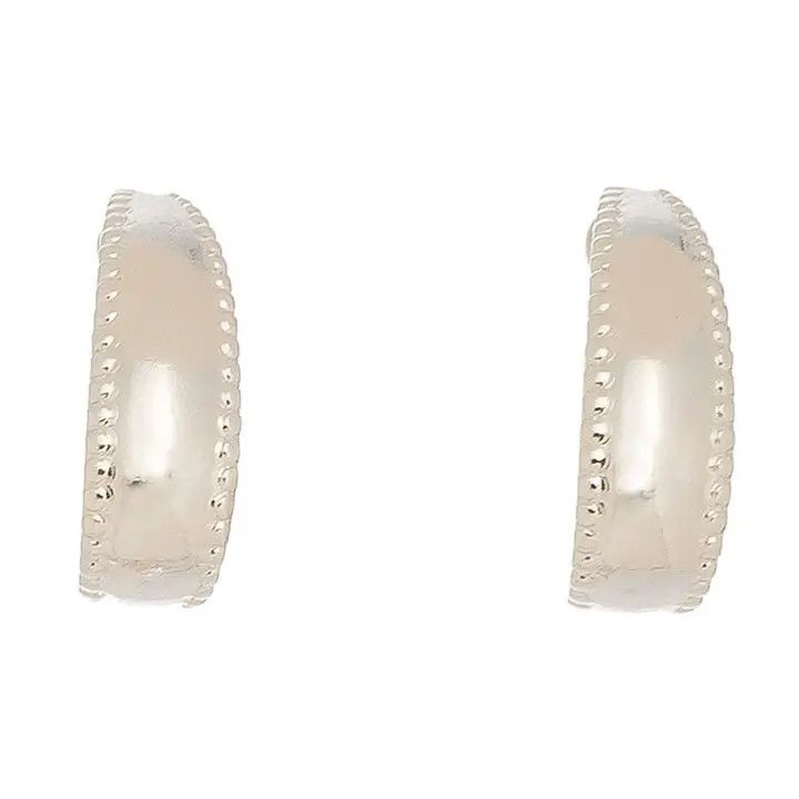 J Hoop Earrings, Color: Silver, Size: O/S