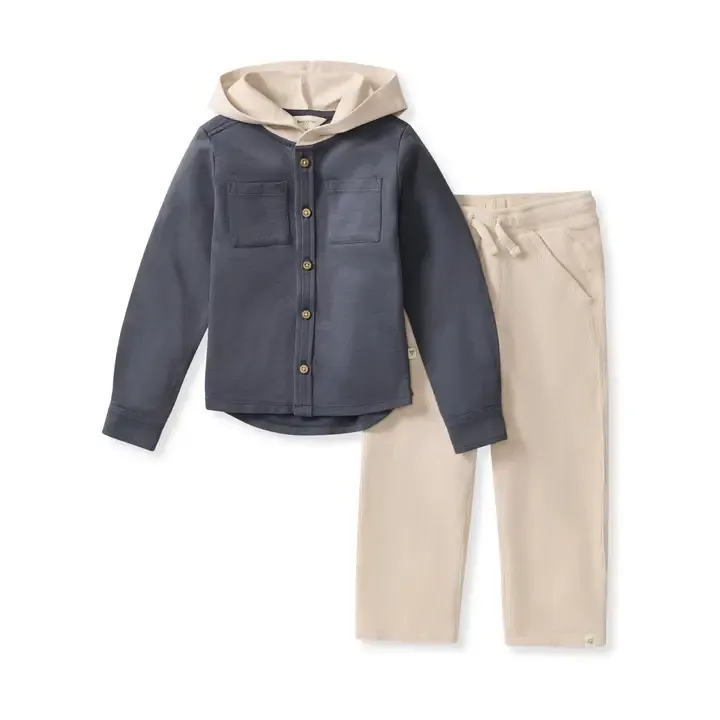 Hooded Button Down Set