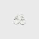 Double Hoops ER, Color: Silver, Size: O/S