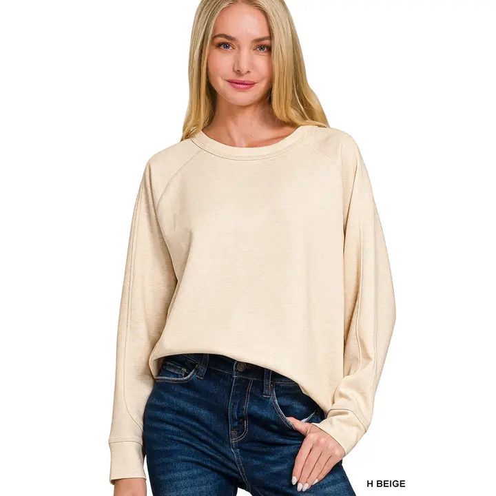 Scuba Crew Sweatshirt, Color: Beige, Size: Small
