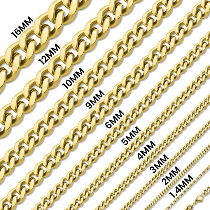 18K Gold Curb Chain 24", Color: Gold, Size: 24"