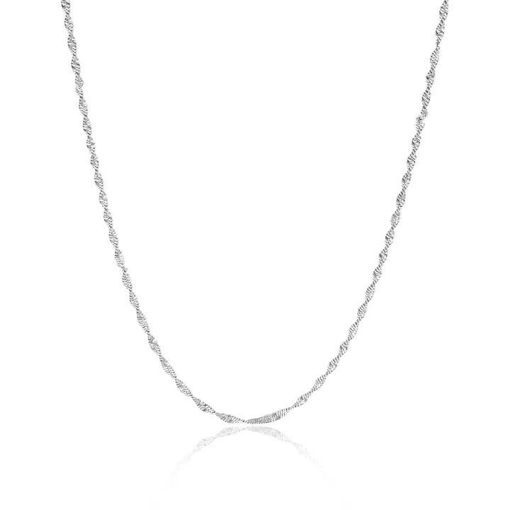 SSGold Singapore Chain, Color: Stainless Steel, Size: 18"