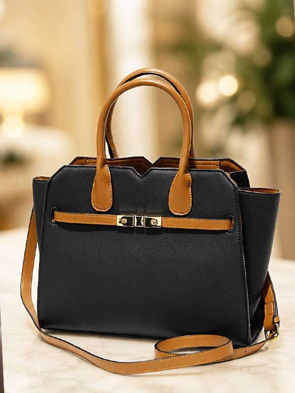 Angelica Double Handle Satchel, Color: Black, Size: O/S