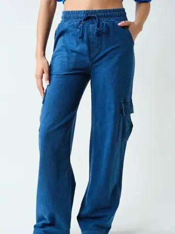 Stretch Denim Carrgo, Color: Lt Blue, Size: Small