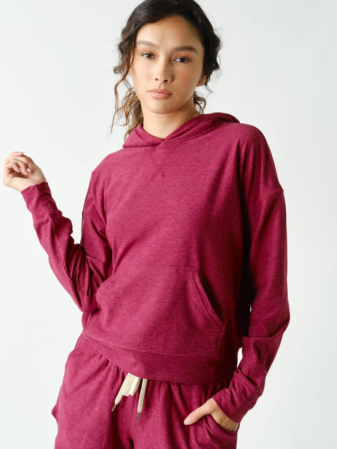 Lounge Hoodie, Color: Berry, Size: Small