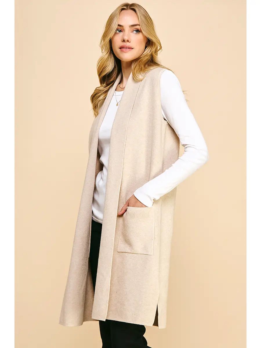 SLVLS Open Cardigan, Color: Oatmeal, Size: SM/MD