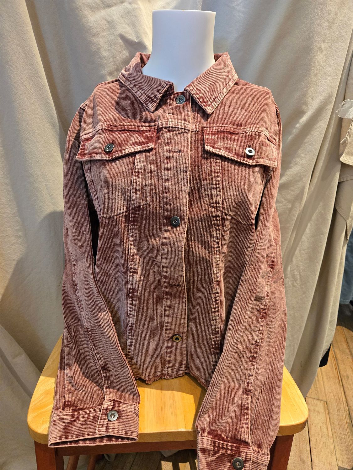 Corduroy Jacket Burgundy Large