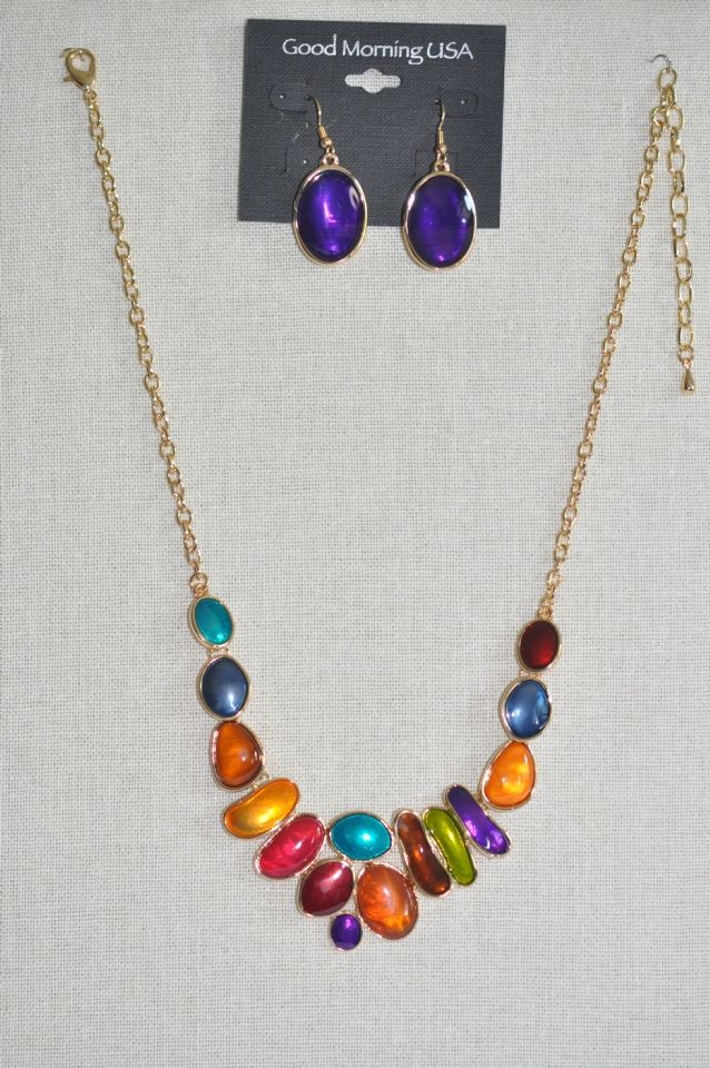 Multi Stone Necklace, Color: Gold, Size: O/S