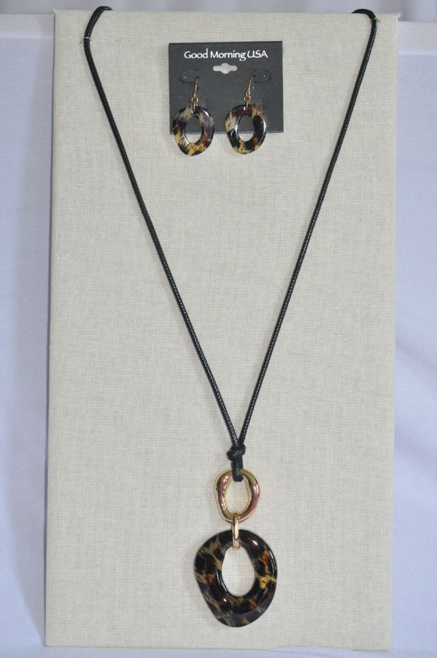 Leopard Cord Set, Color: Brown, Size: O/S