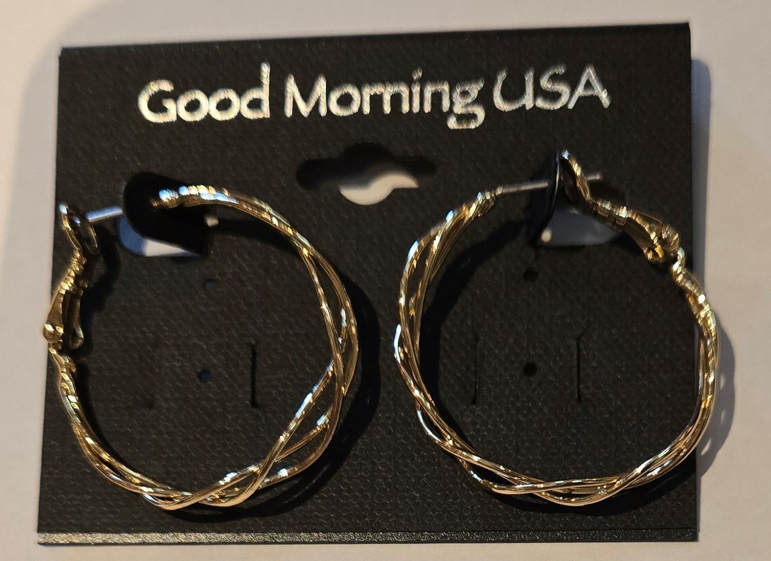 Twisted Hoops ER, Color: Gold, Size: O/S