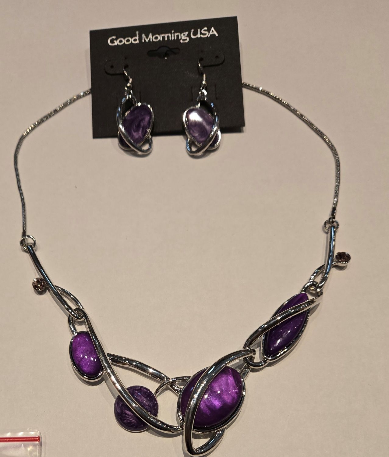 Purple Necklace Set, Color: Purple, Size: O/S