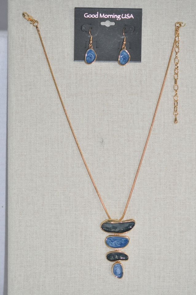 Blue Stone Set, Color: Gold, Size: O/S