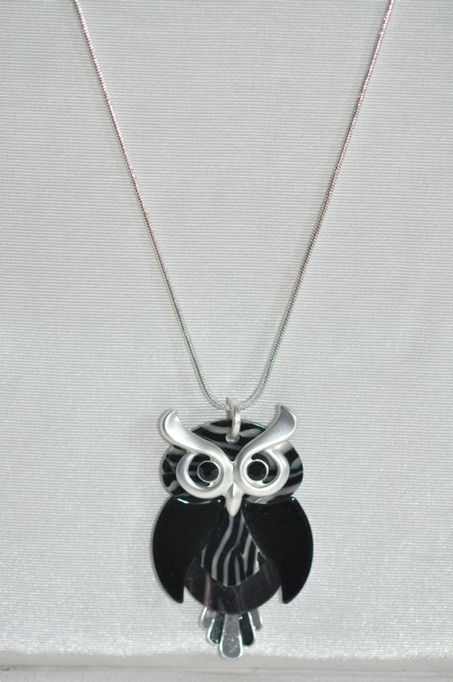 Owl Necklace, Color: Silver, Size: O/S