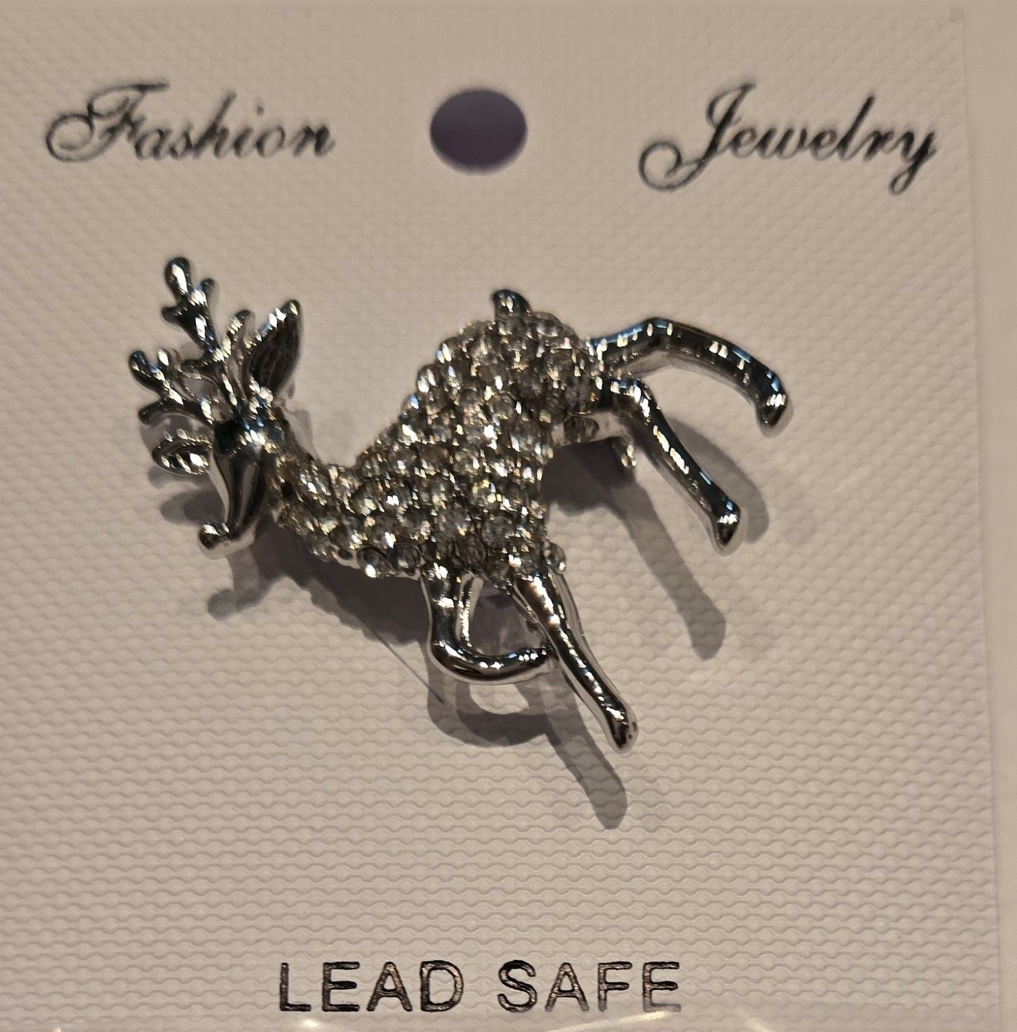Reindeer Brooch, Color: Silver, Size: O/S