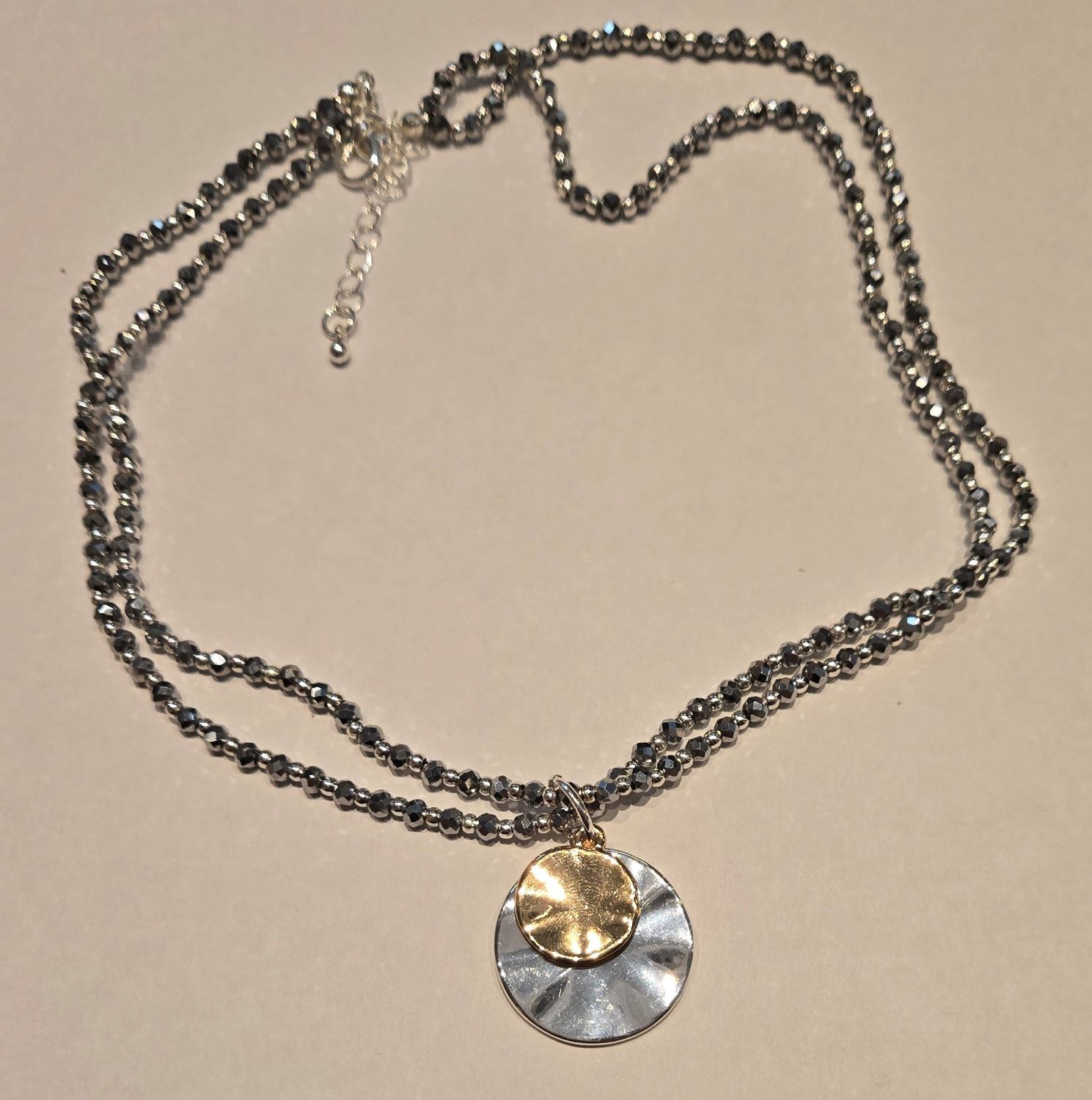 Silver/Gold Pendant, Color: SL/GLD, Size: O/S