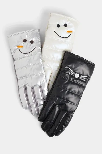 Snowman Puffer Gloves