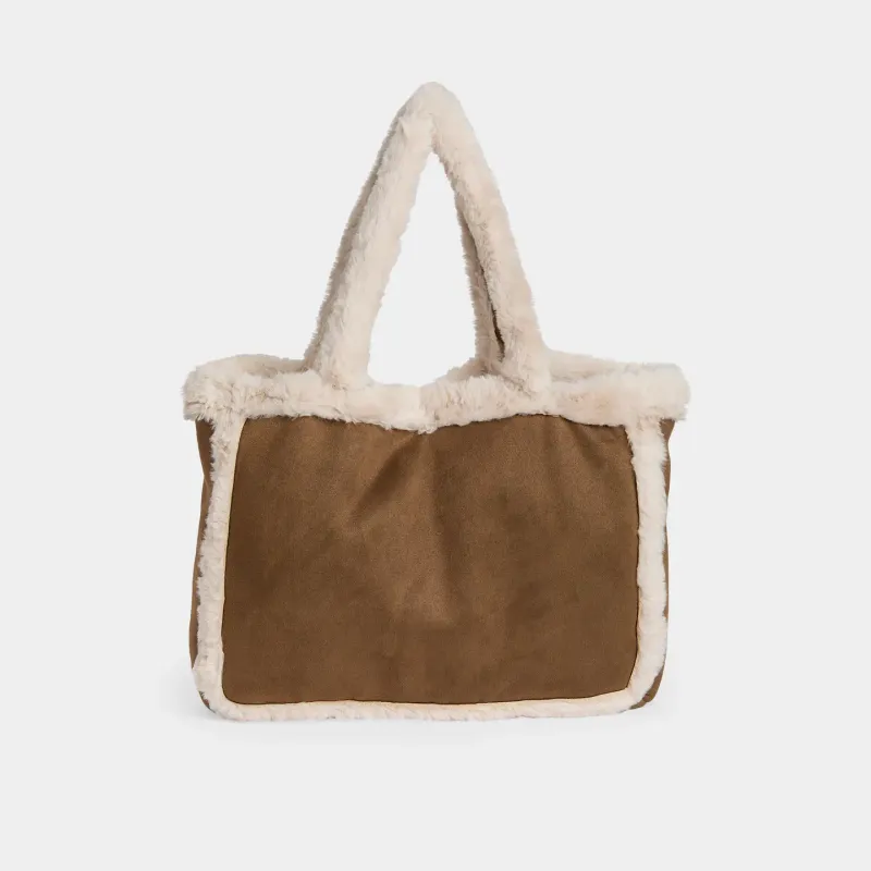 Laila Faux Fur Suede Tote
