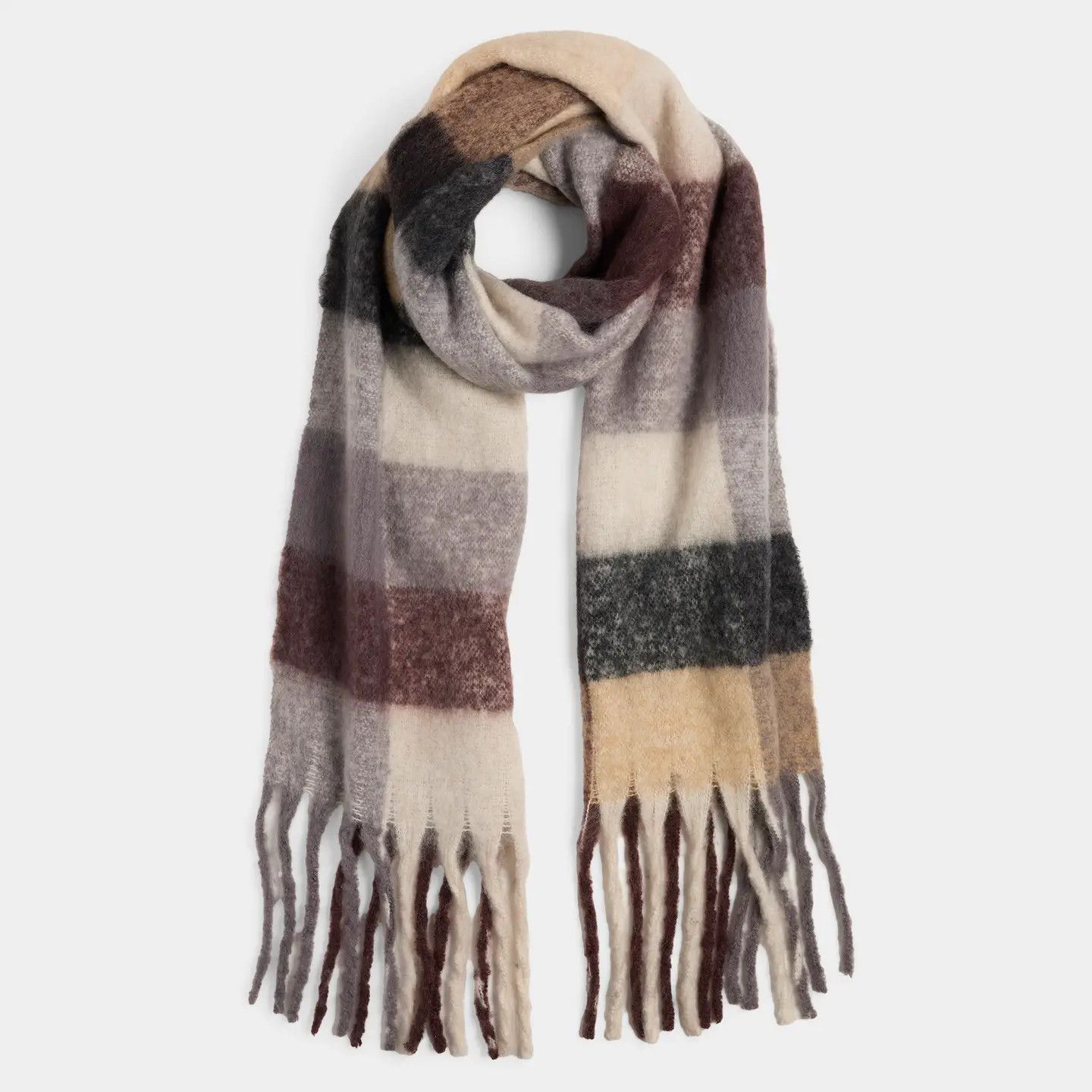 Maize Oblong Scarf, Color: Chocolate, Size: O/S