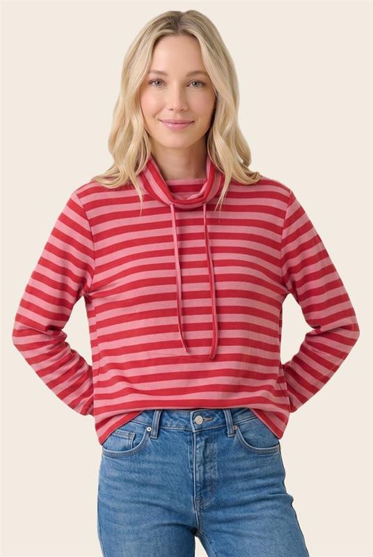 Funnel Neck Stripe Top