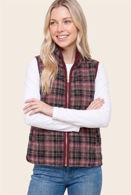 Plaid Puffer Vest