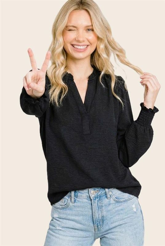 Y Split Neck Blouse