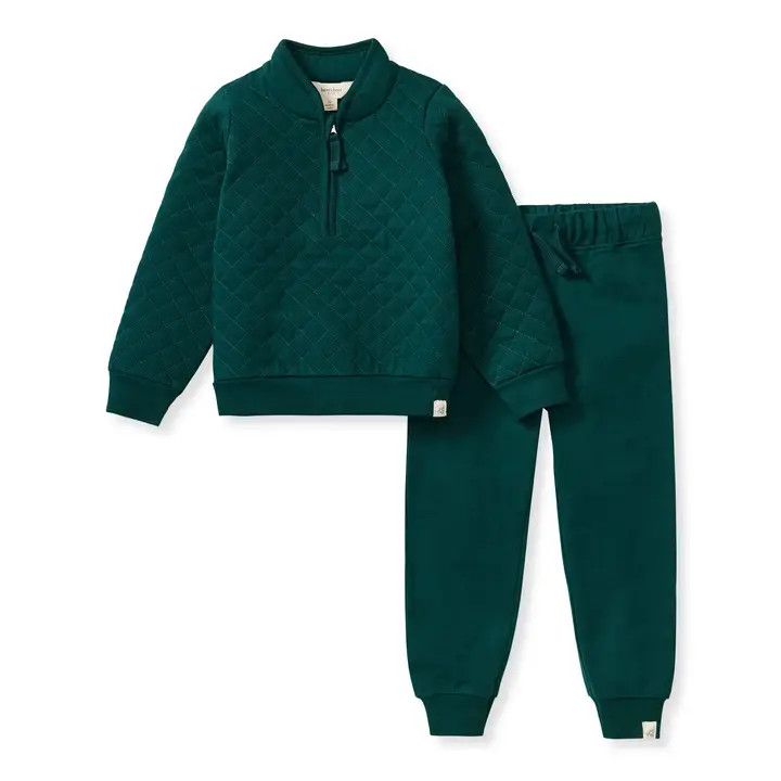 2 pc Quilted Jogger Set, Color: PDP, Size: 9 M