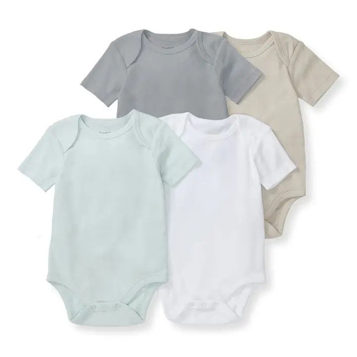 4 PK SS Bodysuit, Color: Quarry, Size: 3-6 M