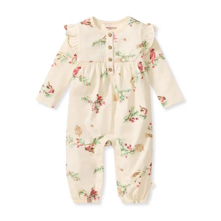 Birds Jumpsuit, Color: IVR, Size: 3-6 M