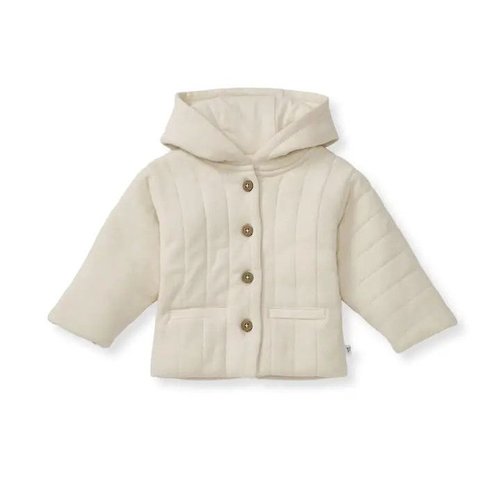 Cotton Quilt Jacket, Color: Oat, Size: 12 mon