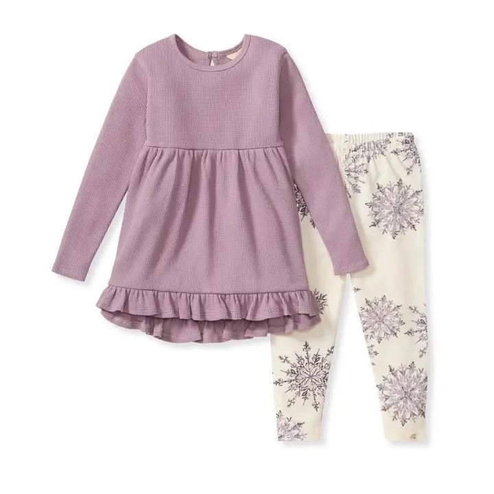 Snowflake Tunic Set, Color: Elderberry, Size: 0-3 mon