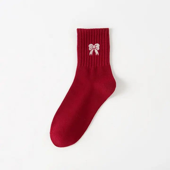 Red Bow Socks, Color: Type1, Size: OS