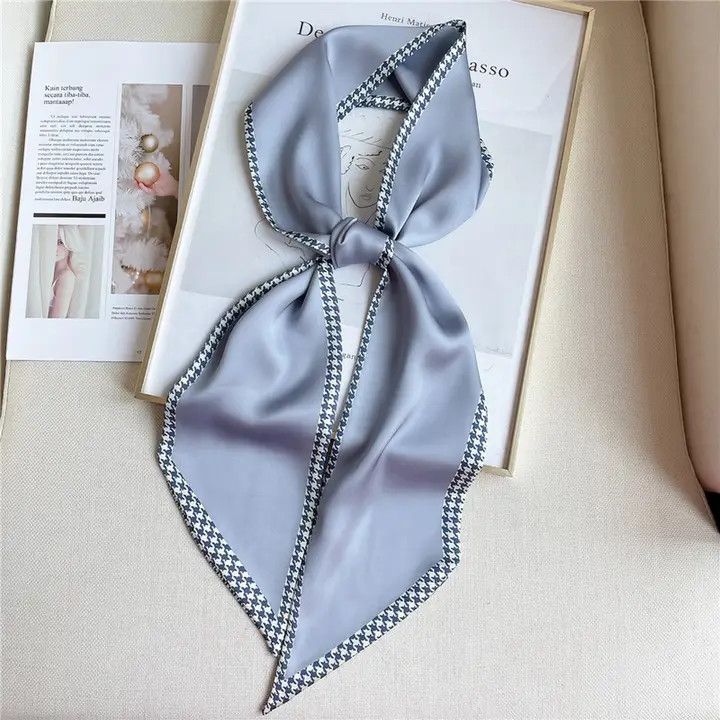 Silk Head Scarf, Color: Blue, Size: OS