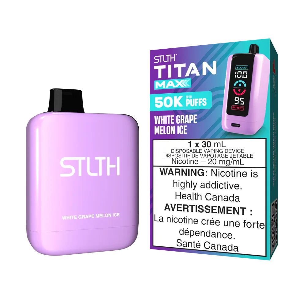 STLTH TITAN MAX 50K  DISPOSABLE, FLAVOUR: WHITE GRAPE MELON ICE