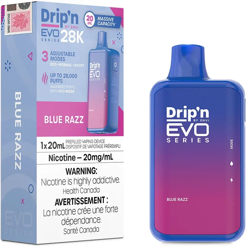 Drip&#39;n by Envi EVO Series 28k Disposable, Color: BLUE RAZZ