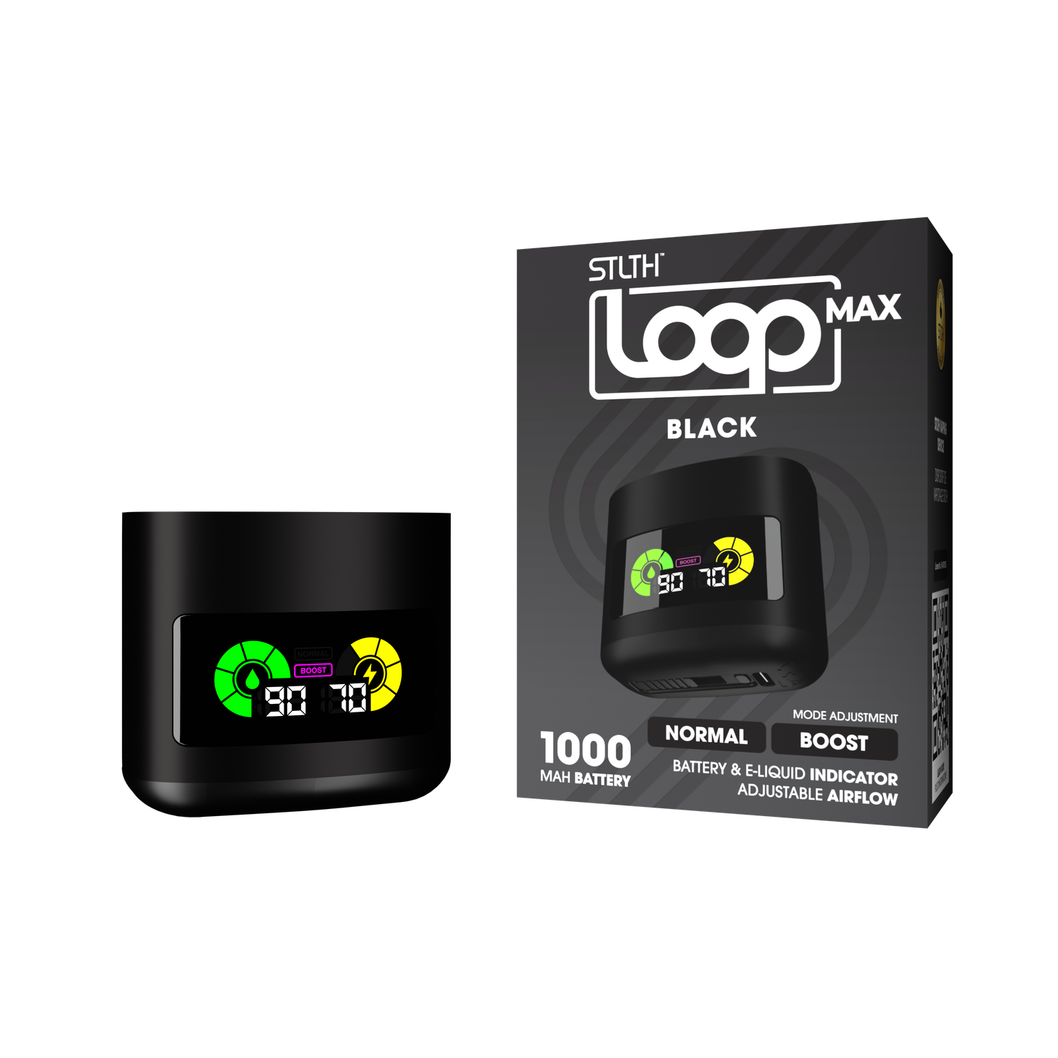 STLTH LOOP MAX DEVICE BATTERY, Color: BLACK