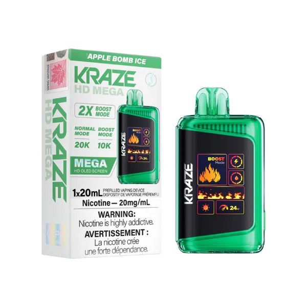 KRAZE HD MEGA 20K, Size: APPLE BOMB ICE